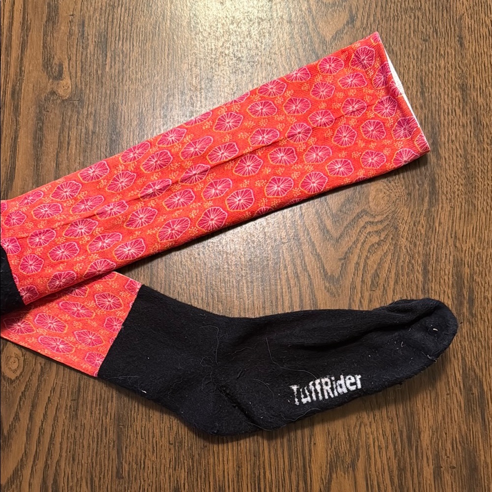 TuffEider red flower riding socks